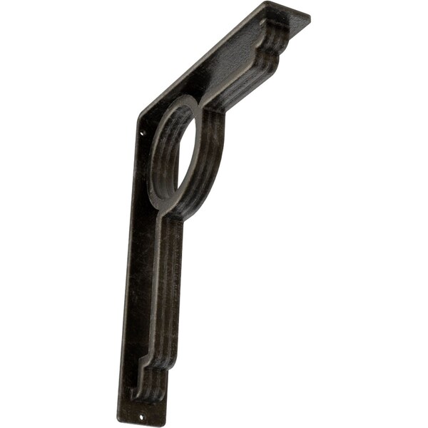 Ekena Millwork Maria Wrought Iron Bracket, (Triple center brace), Antiqued Warm Silver 2"W x 10"D x 12"H BKTM02X10X12TMAAWS - main